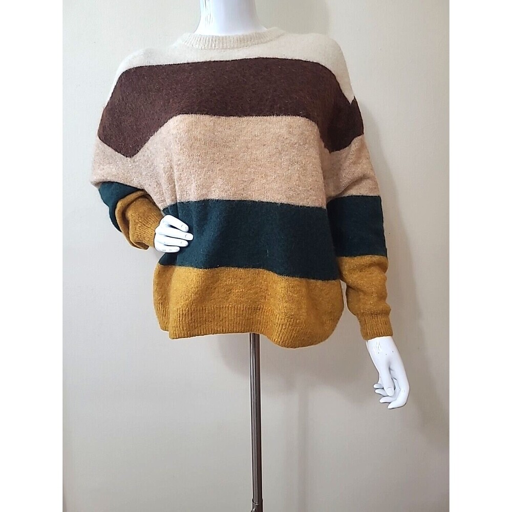 H&M Womens Striped Pullover Sweater Size Small Multicolor Mohair Wool Blend - Picture 1 of 7